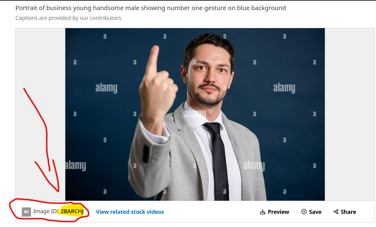 Example of Alamy Image ID